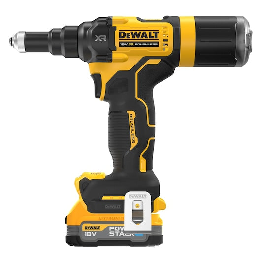 18V XR Brushless 4.8mm Rivet Tool – 1 x Compact POWERSTACK Battery