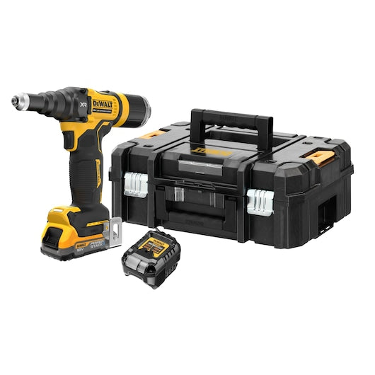18V XR Brushless 4.8mm Rivet Tool – 1 x Compact POWERSTACK Battery