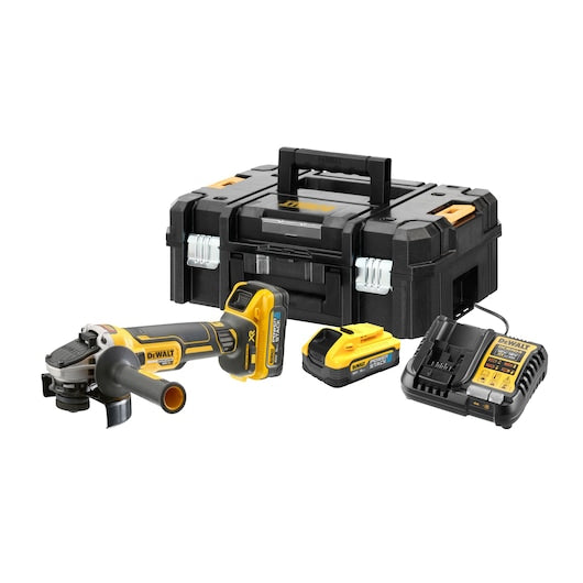 18V XR Brushless 125mm Cordless Angle Grinder – TSTAK Kit (2 x 5.0Ah Batteries & Charger)